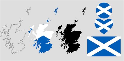 Scotland map flag icon set 8132124 Vector Art at Vecteezy