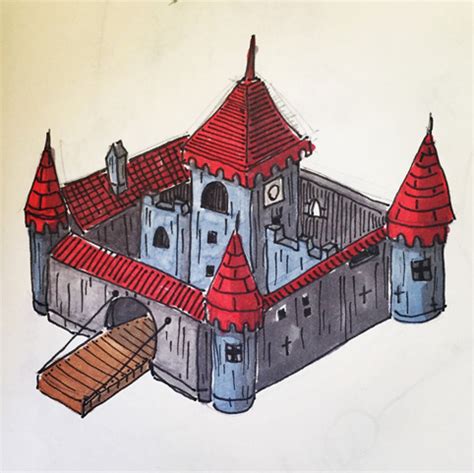 Isometric Medieval Castle on Behance