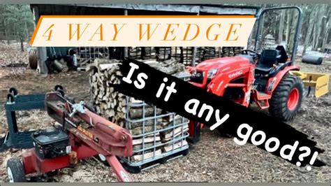 #3 - 22 ton Huskee wood splitter four-way wedge - YouTube