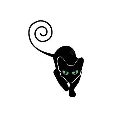 Black Cat Silhouette Fun Twirl Background Vector, Fun, Twirl, Background PNG and Vector with ...