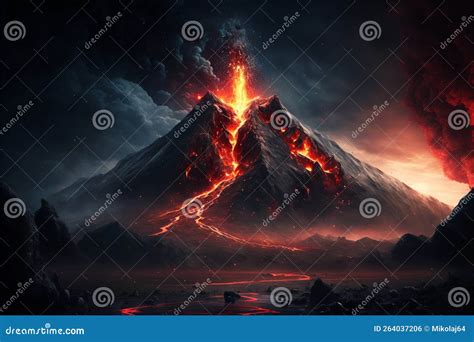 Mount Doom Volcano In Mordor Stock Illustration | CartoonDealer.com ...