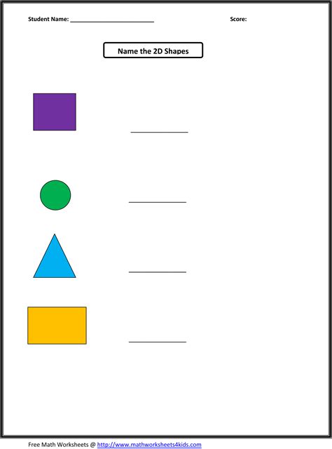 Worksheet For 2d Shapes