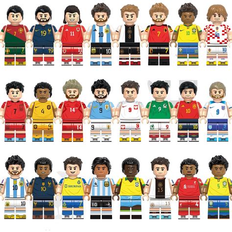 24 Best Football players Minifigures Compatible Lego Football match Set