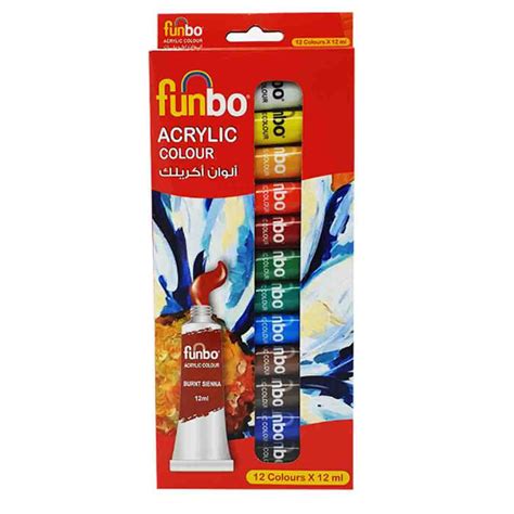 الوان اكريلك 12 لون 12 مل Funbo | Alsharq Book Store