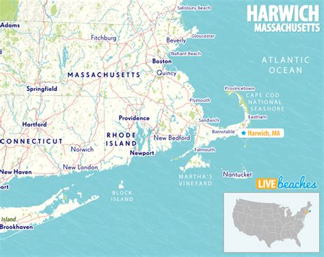 Map of Harwich, Massachusetts - Live Beaches