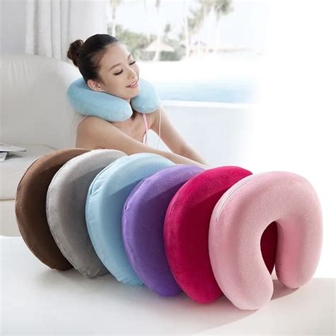 14Colors Neck Support Memory Foam Head Rest Cushion Travel Pillow U ...