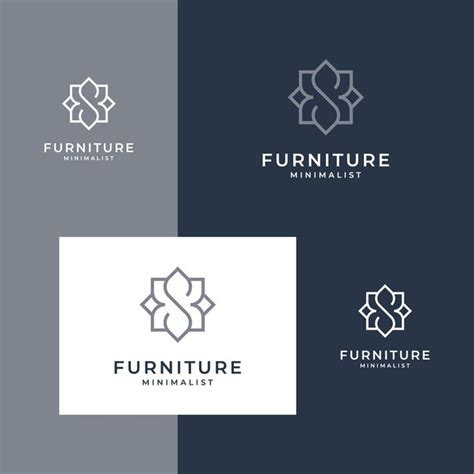 Premium Vector | Minimalist furniture logo design style line.