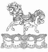 Beautiful Carousel Horse Coloring Pages Flower  sketch template