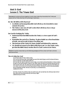 The Doctrine of God Lesson 2-The Triune God by Ryan Russell | TPT