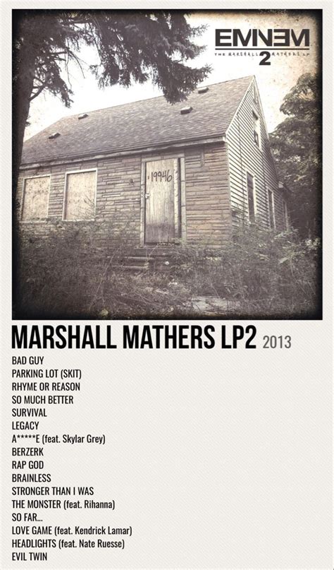 marshall mathers lp2 | Eminem albums, Eminem poster, Eminem album covers