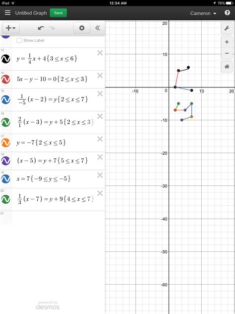 Desmos Linear Equation Initials Assignment | Cameron's Blog