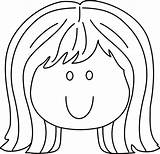 Happy Girl Face Coloring Page Printable For Kids  sketch template