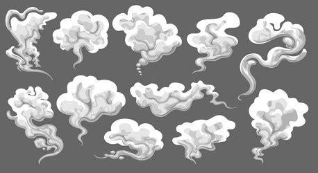 Smoke cloud comic set Royalty Free Vector Image