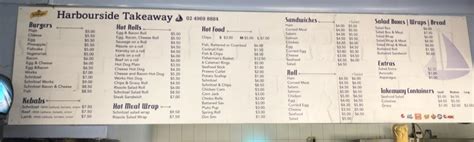 Menu at Harbourside Takeaway fast food, Wickham