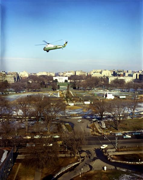 1960-12-27: Aerial view of the White House grounds and Washington, D.C ...