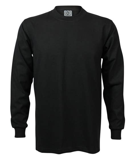 BLACK PREMIUM HEAVYWEIGHT LONG SLEEVE T-SHIRT - Enkalda.com