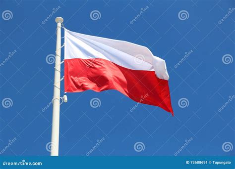 Flag of Poland stock image. Image of outdoor, white, color - 73688691