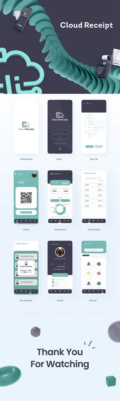 Receipt App Logo and Ui design :: Behance