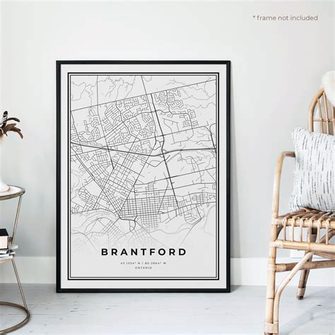 Brantford Map Print Brantford Street Map Poster Canada - Etsy