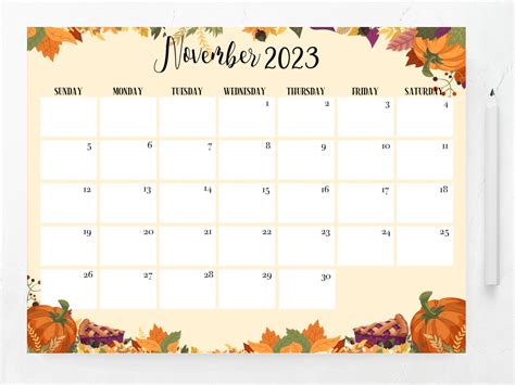 November 2023 Calendar Blank Pdf - Get Calendar 2023 Update