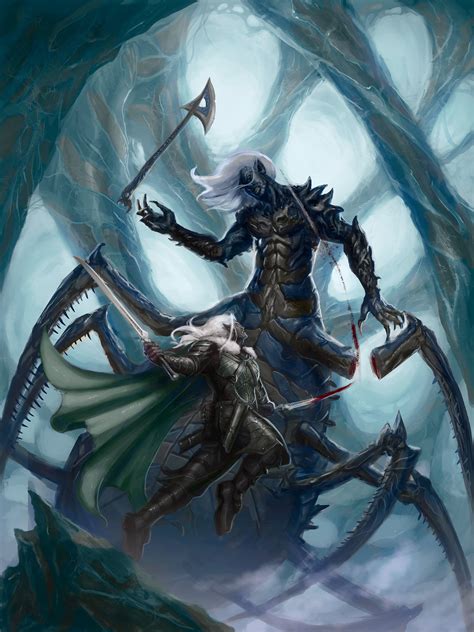 Drizzt vs Drider | Fantasy creatures, Dark elf, Fantasy artwork