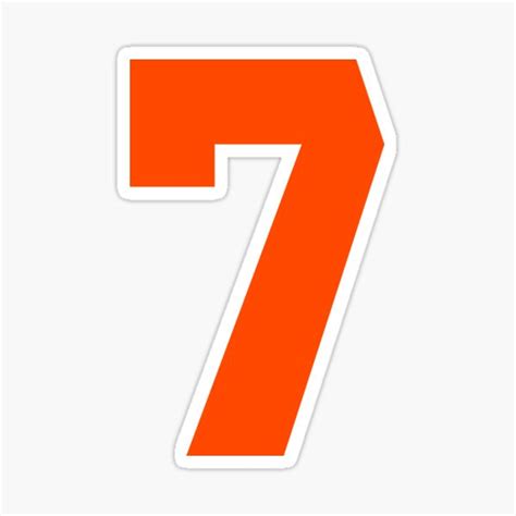 "Number 7 Sports Orange" Sticker for Sale by Shariss | Redbubble