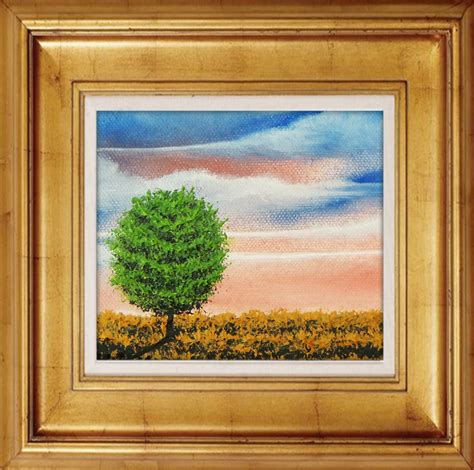 Bing Art by Rachel Bingaman: Contemporary Art Oil Painting, Green Tree Miniature Painting, 5 x 5 ...