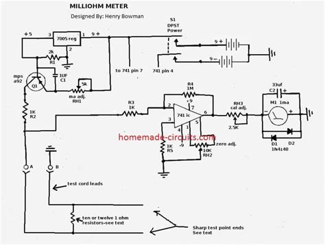 2 Simple Milliohm Meter Circuits [Measure Low Resistances below 1 Ohm with these Circuits ...