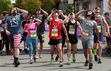 Runners chase their suds at inaugural Beer Mile Invitational in Sebastopol