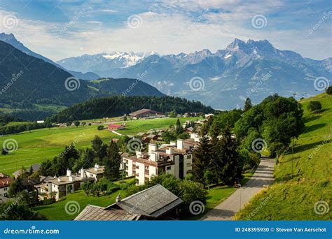 Alpine Panorama in the Swiss Alps Near Leysin, Canton of Vaud ...