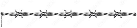 Barbed wire border, horizontal. Clip-art illustration of a barbed wire ...