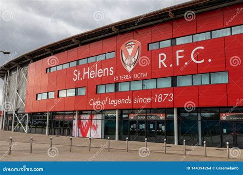 Exterior of Main Entrance for St Helens Rugby Football Club Stadium St Helens March 2019 ...