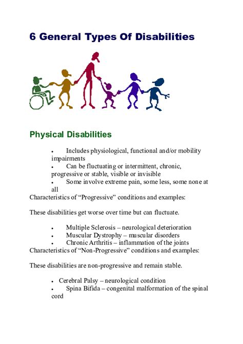 6 General Types Of Disabilities Physical Disabilities | Simion Kwanyah - Academia.edu