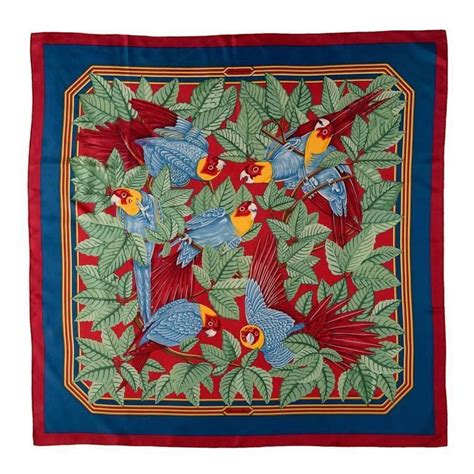 RARE FIND Vintage Hermes Silk Scarf 'Les Perroquets' by Joachim Metz ...