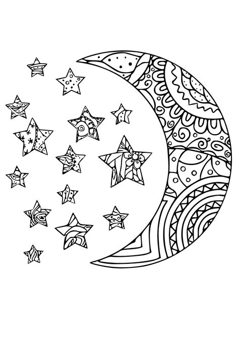 Free Printable Outer Space Stars Coloring Page, Sheet and Picture for Adults and Kids, Girls and ...