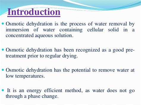 Osmotic dehydration of fruits