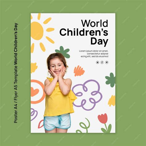 Free PSD | World children's day poster template