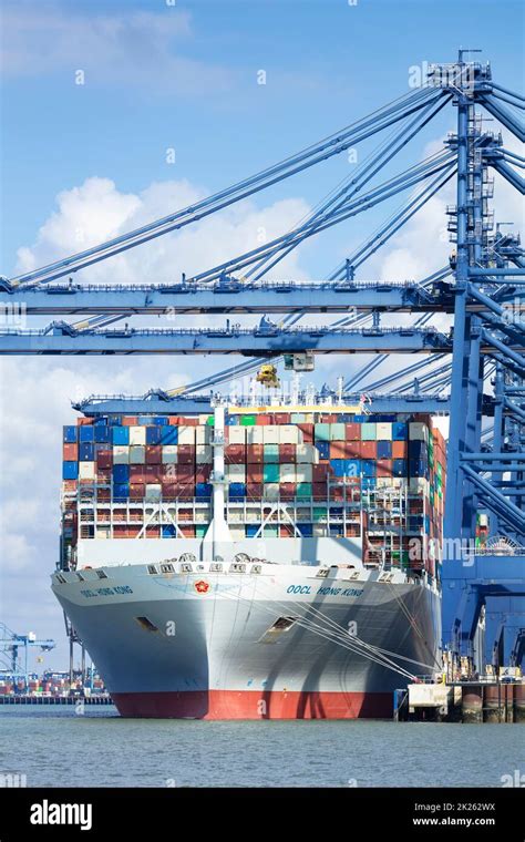 OOCL HONG KONG Container ship docked at the Port of Felixstowe laden ...