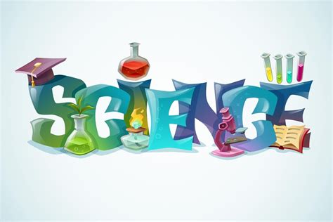 Science Poster With Decorative Inscription Science Icons, Science Fair ...