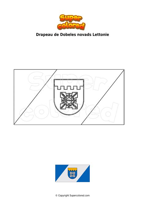 Coloriage Drapeau de Dobeles novads Lettonie - Supercolored.com