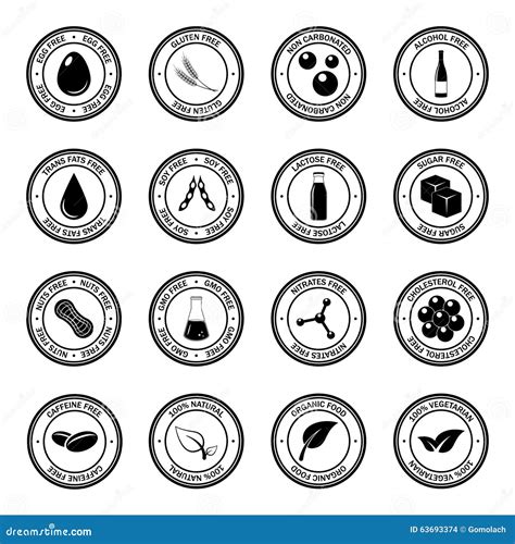 Allergen icons vector set. stock vector. Illustration of vegetable ...