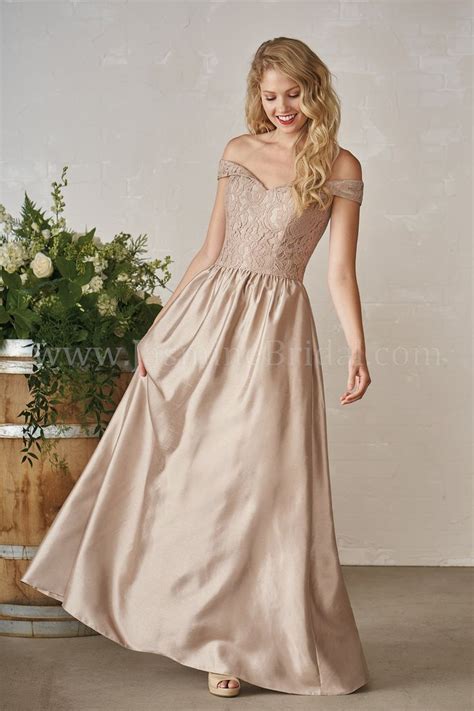 Jasmine Bridal | Jasmine Bridesmaids Style P206013 in Latte | Lace/Satin Back Dupioni ...