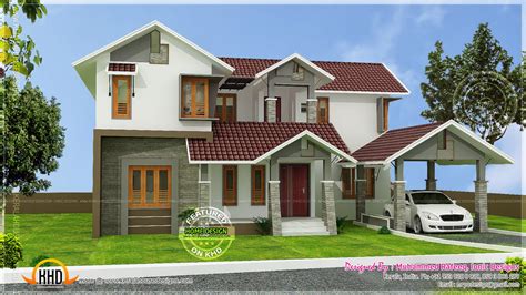 Kerala sloping roof house - Kerala Home Design and Floor Plans - 9K ...