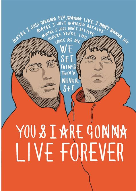 Reyt Good Illustration - Oasis 'Live Forever' Lyrics - Print