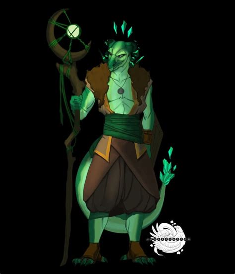 [ART] Emerald Dragonborn Druid : r/DnD