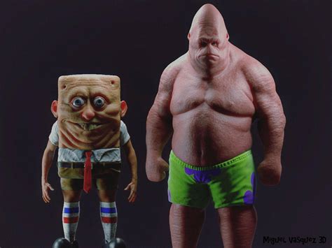 Artist's Renderings Of SpongeBob Characters As Humans Will Haunt You | iHeart