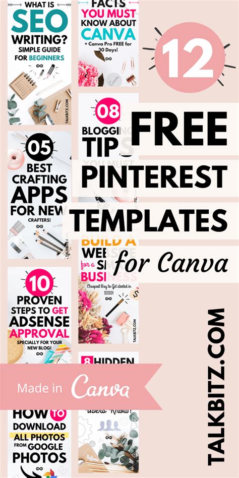 12 Free Pinterest Templates for Canva (Fully Customizable) - TalkBitz