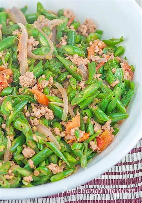 Ginisang Baguio Beans with Pork is a simple dish consisting of fresh green beans, tomato, and ...