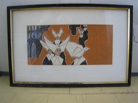 Mid Century Painting of Nuns | Antiques Board