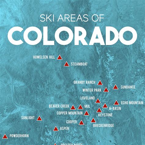 Colorado Ski Areas Map 18x24 Printable Colorado | Etsy